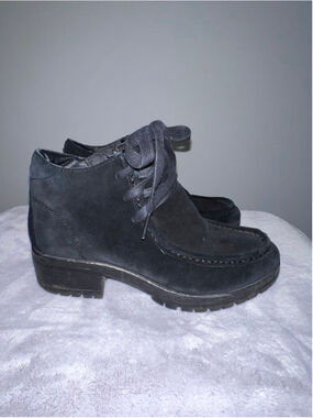SALVIA Black Cow Suede Chunky Waterproof Boots 37